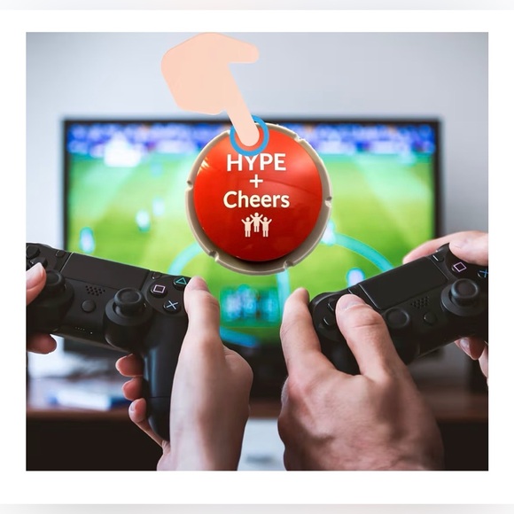 Red Cheers / Blow Horn Button - Picture 3 of 4